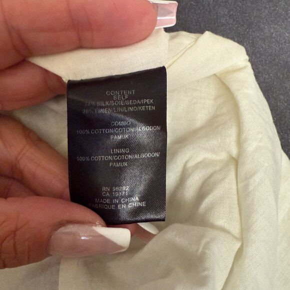 Tibi New York Silk Linen Blend Top Abstract Print Spaghetti Straps Racerback Siz - Picture 6 of 6